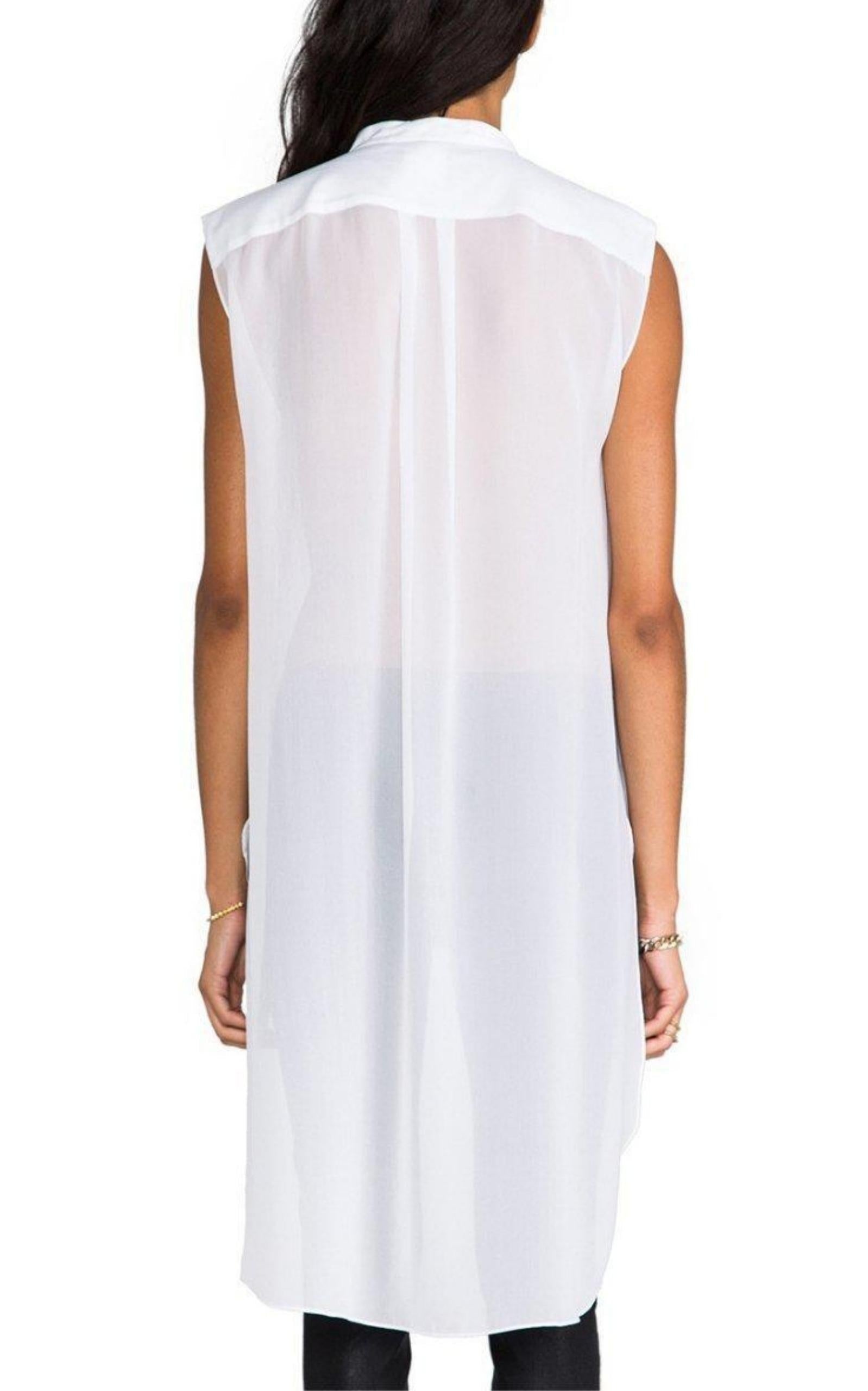 BCBGMAXAZRIA - White Silk Callista Top - 3