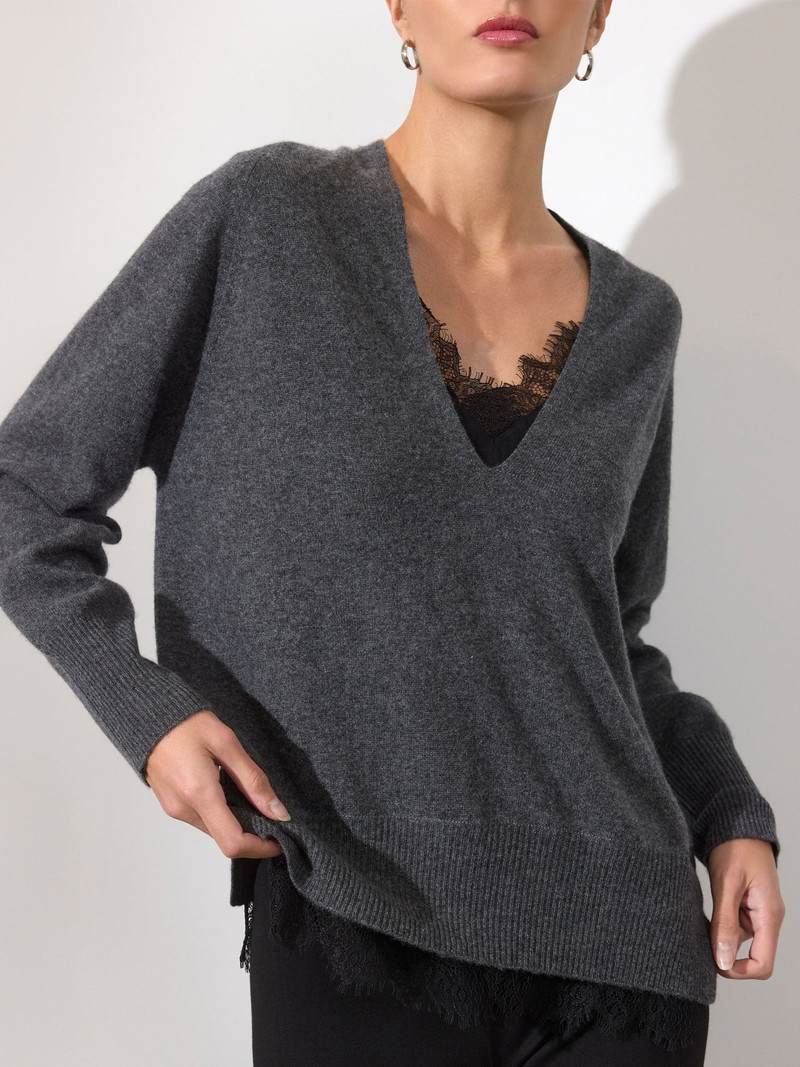 The Lace Vee Looker Pullover - 1