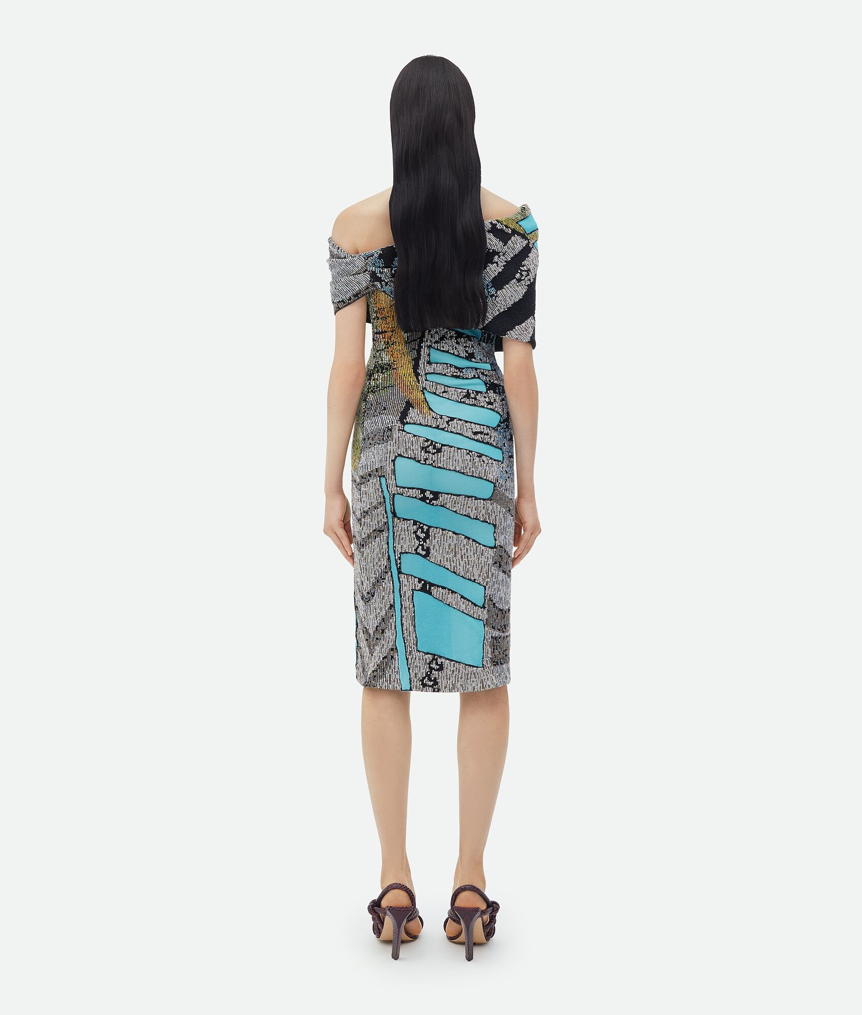 Graphic Viscose Jacquard Midi Skirt - 3