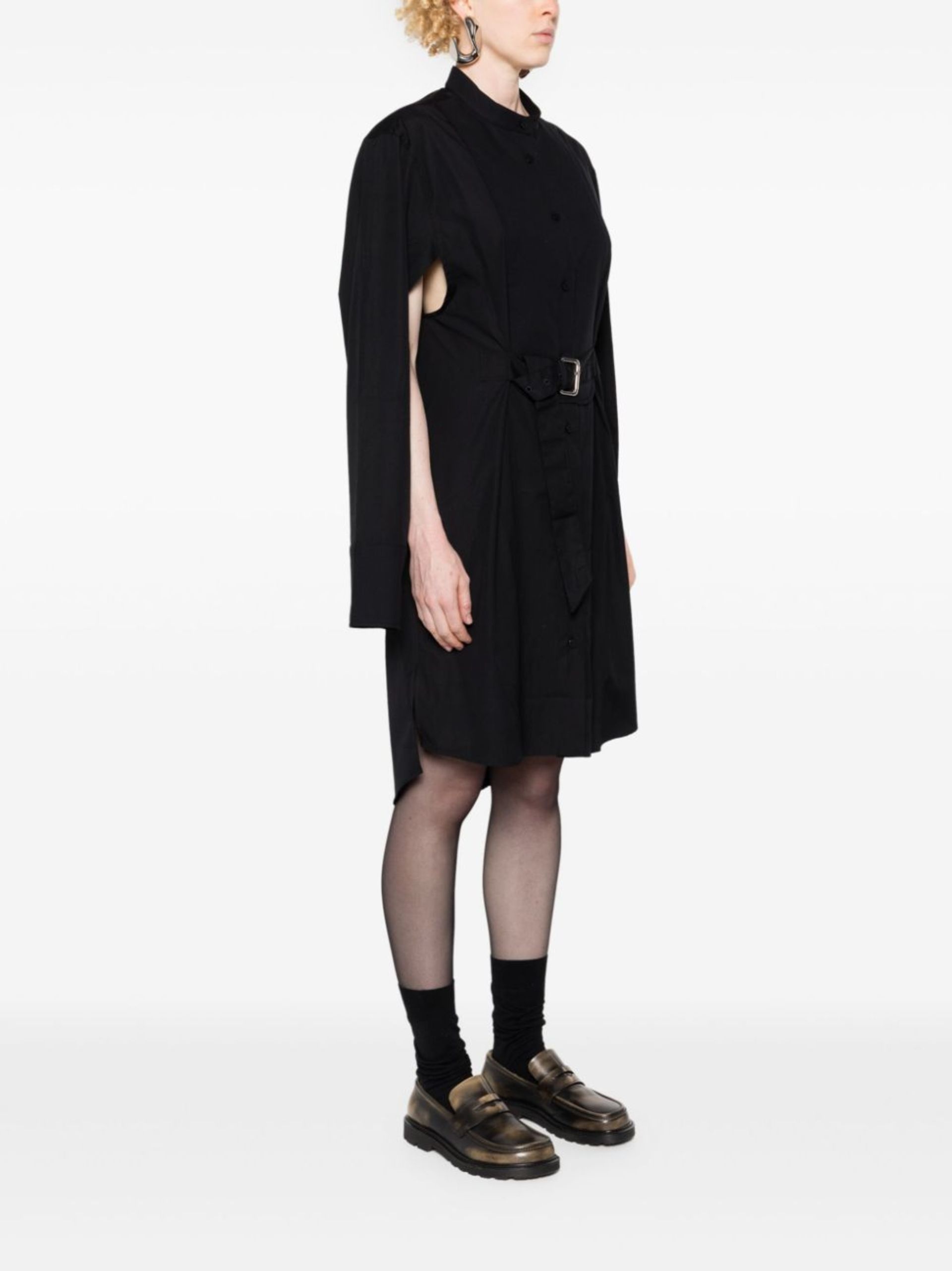 JW Anderson Black Belted Cotton Dress | brownsfashion