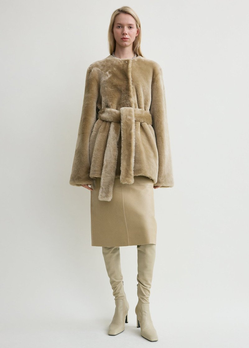Plush shearling jacket rye 3