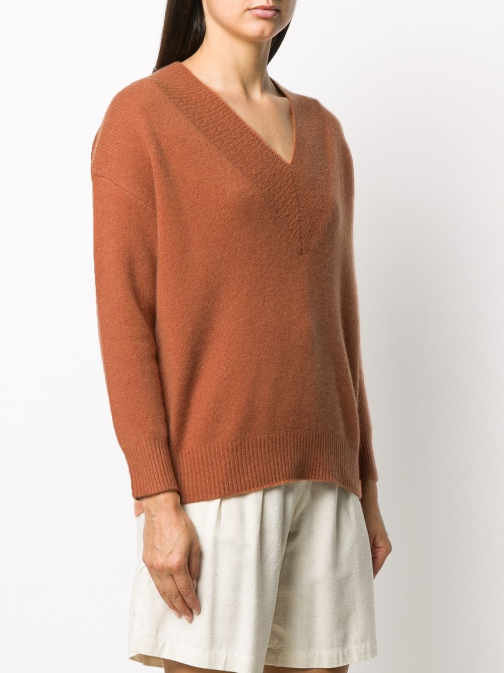 V-neck cashmere knit jumper - 3