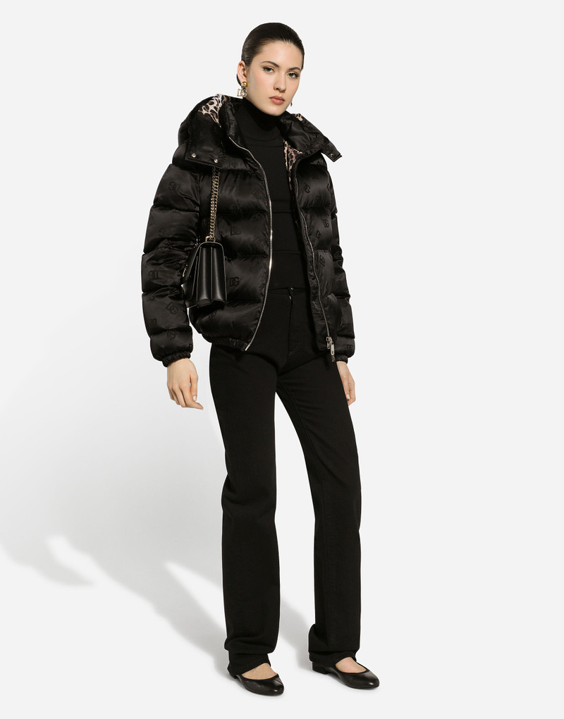 Padded satin jacquard down jacket with all-over DG logo 6