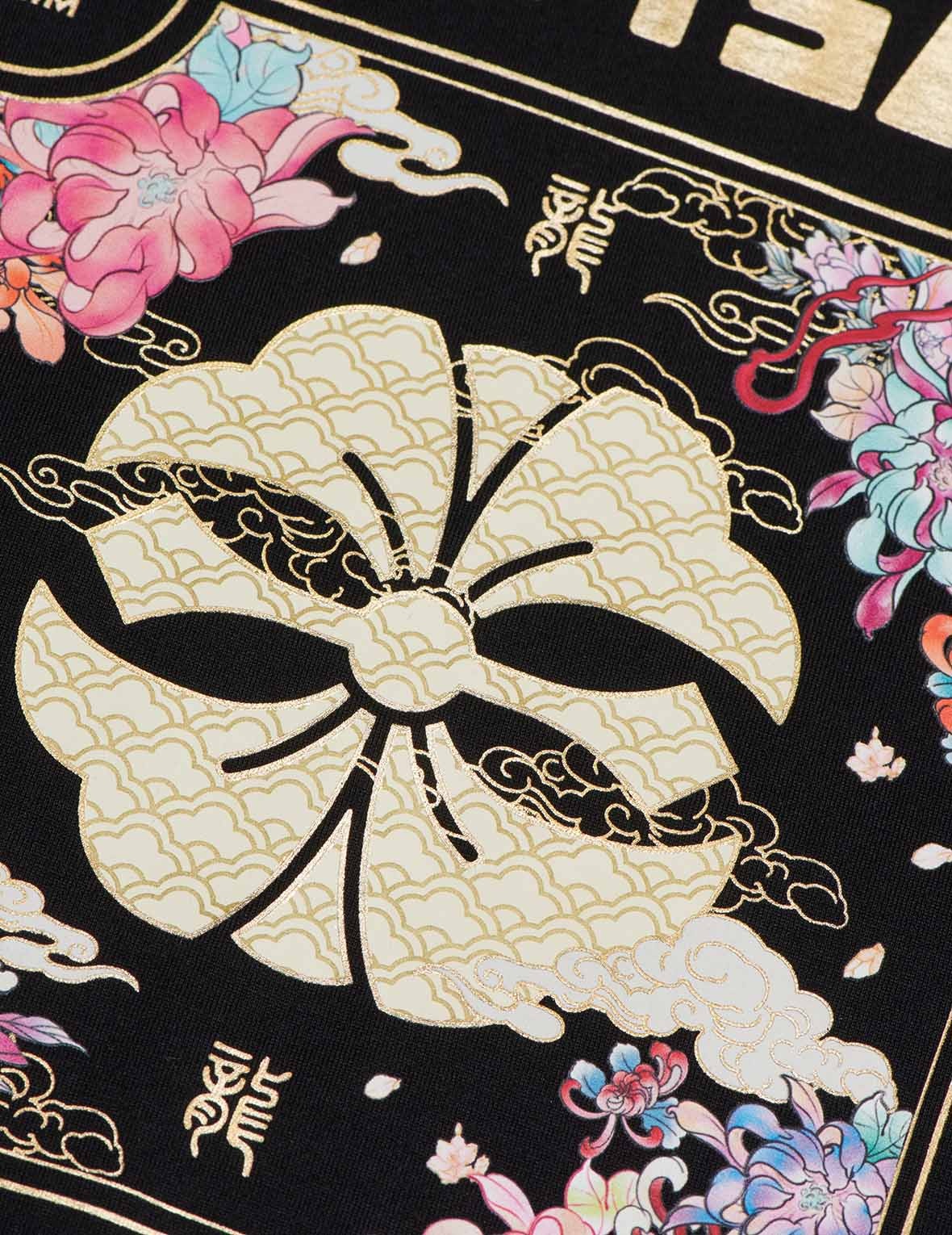 KAMON AND FLORAL PRINT T-SHIRT - 7