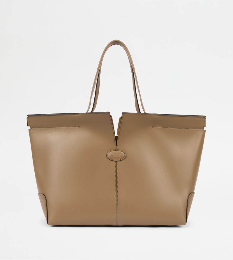 TOD'S DI BAG FOLIO IN LEATHER MEDIUM-SMALL - BEIGE 1