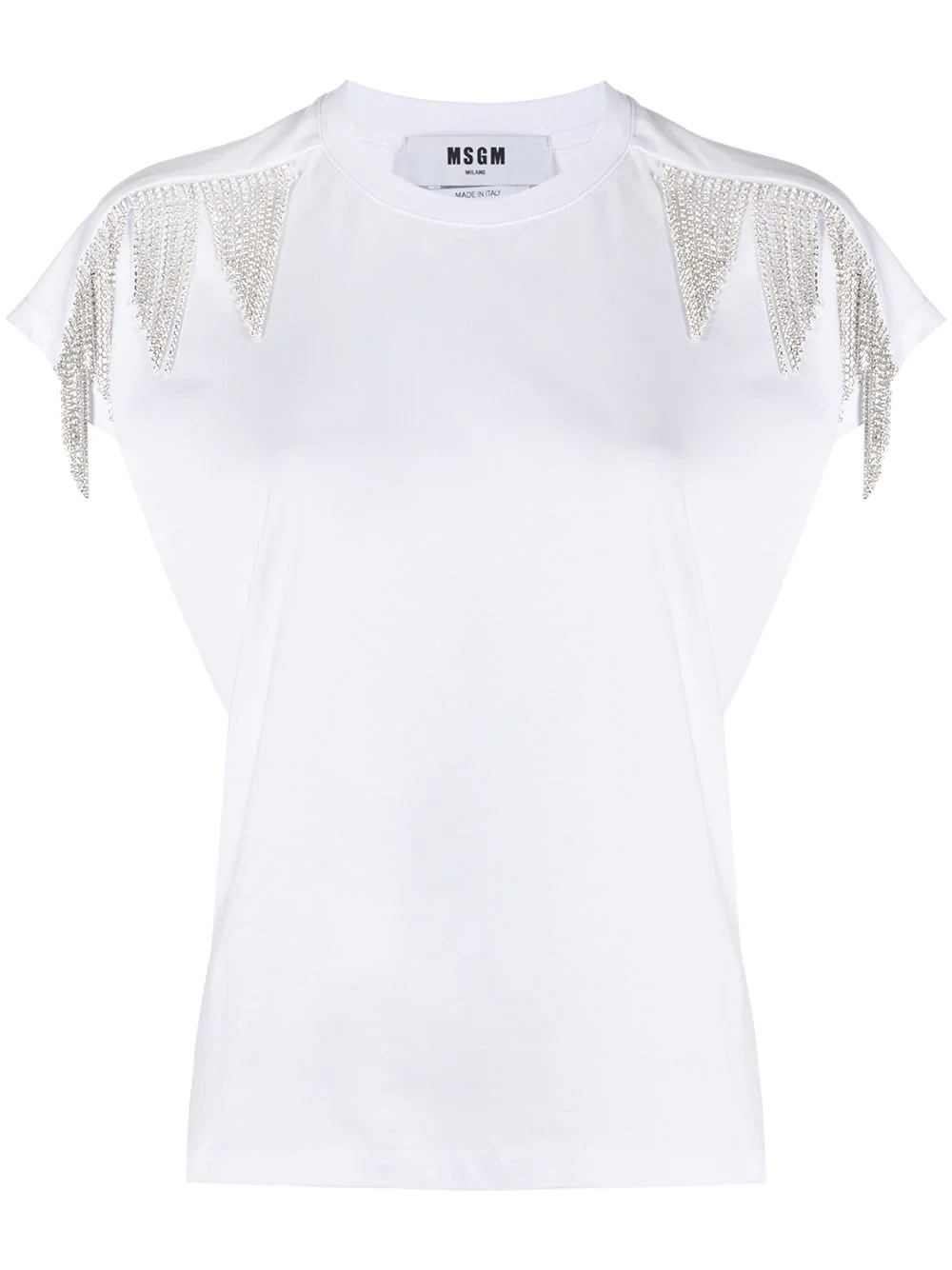 fringed short-sleeved top - 1