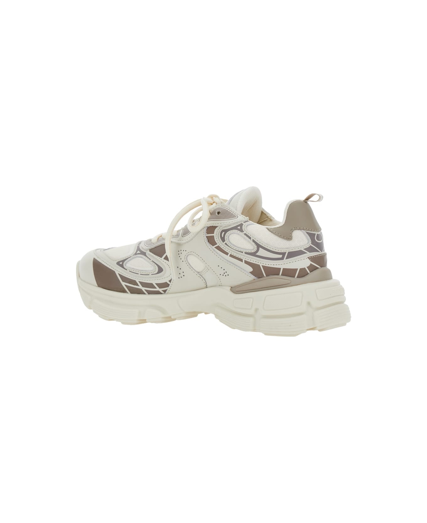 'sphere Trip Running' Beige Sneakers With Chunky Sole And Logo On Tongue In Leather And Fabric Blend - 3
