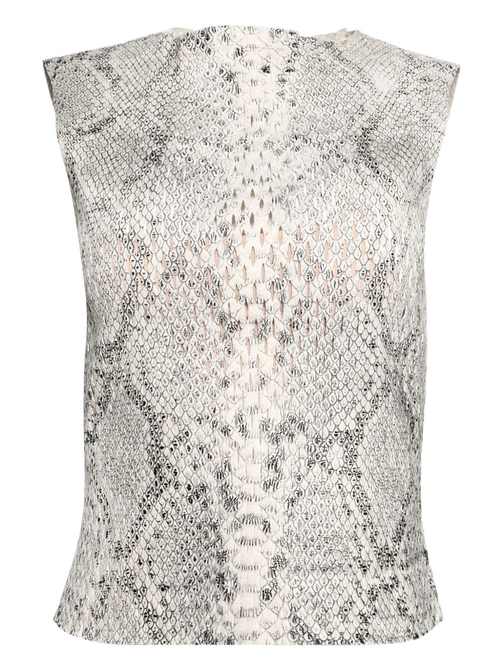 snakeskin-print sleeveless top - 1