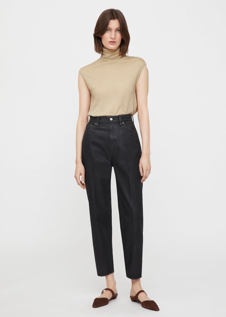 Tapered leg denim coated black - 2