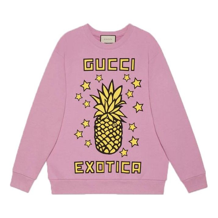(WMNS) Gucci Pineapple Printed Long Sleeve Sweater For Pink 617964-XJCRS-5334 - 1