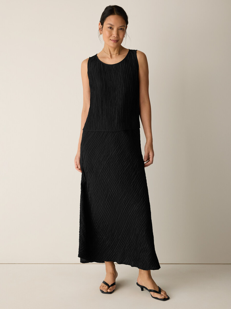 Textured Silk Jacquard Ballet Neck Tank 3