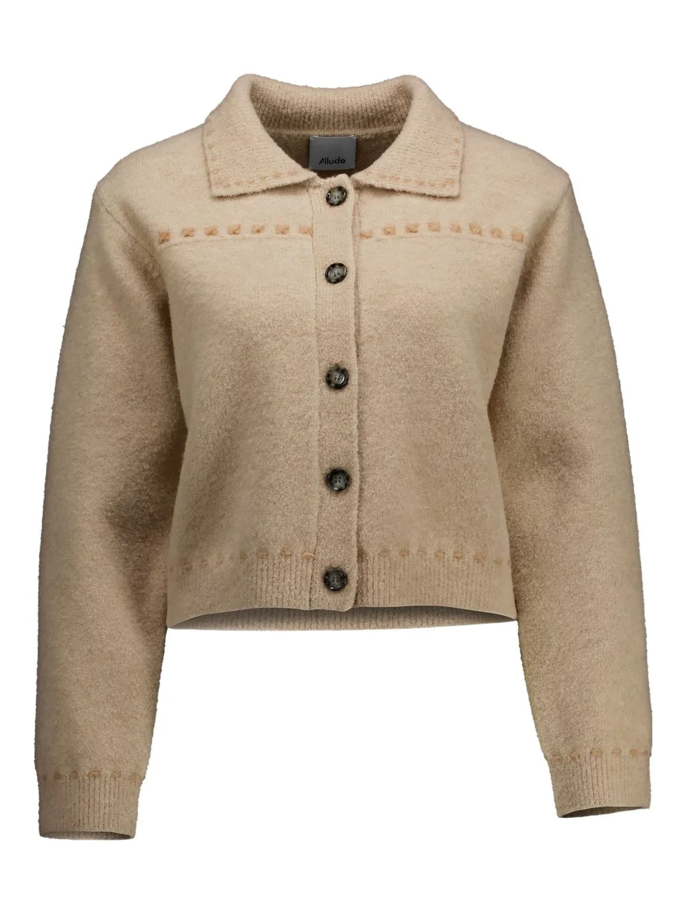 contrast-stitching cardigan - 1