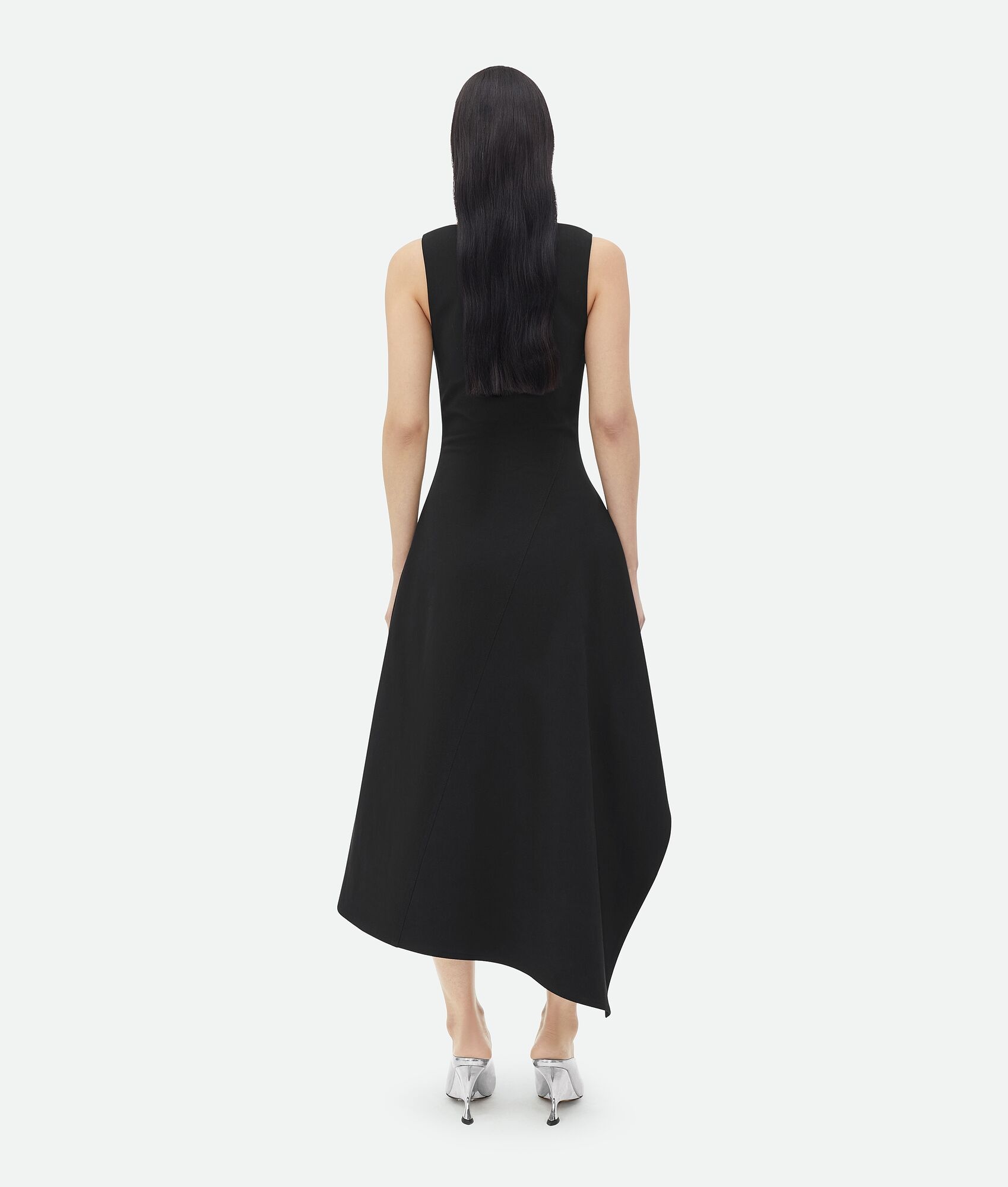 Stretch Cotton Asymmetric Midi Dress - 3