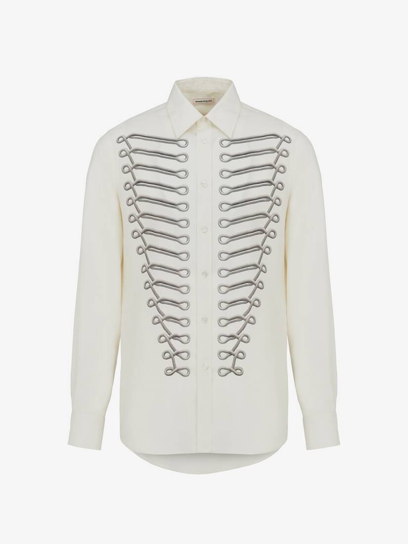 Men's Frogging Shirt in Ivory - 1