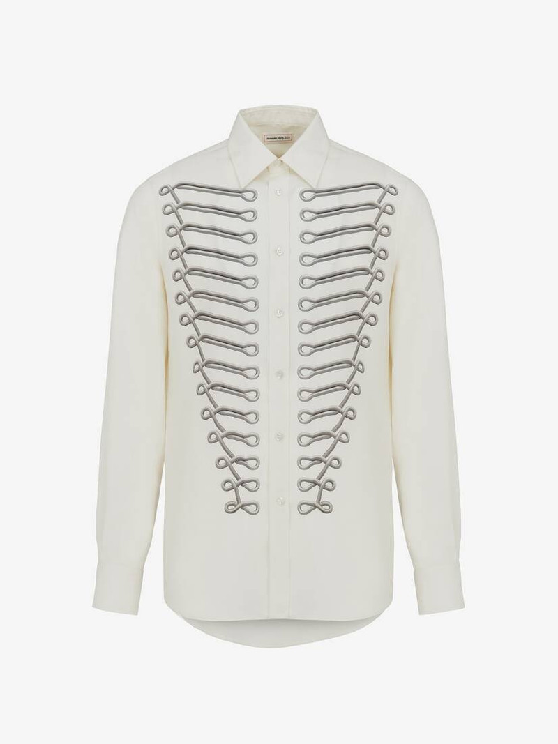 Men's Frogging Shirt in Ivory 1
