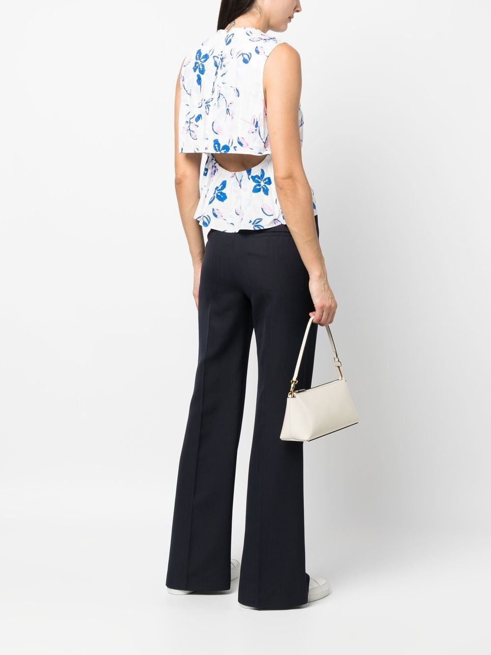 floral-print cut-out sleeveless blouse - 2