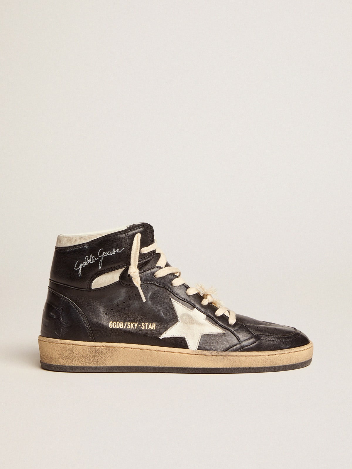 Sky-Star sneakers in black nappa leather with white nappa-leather star - 1