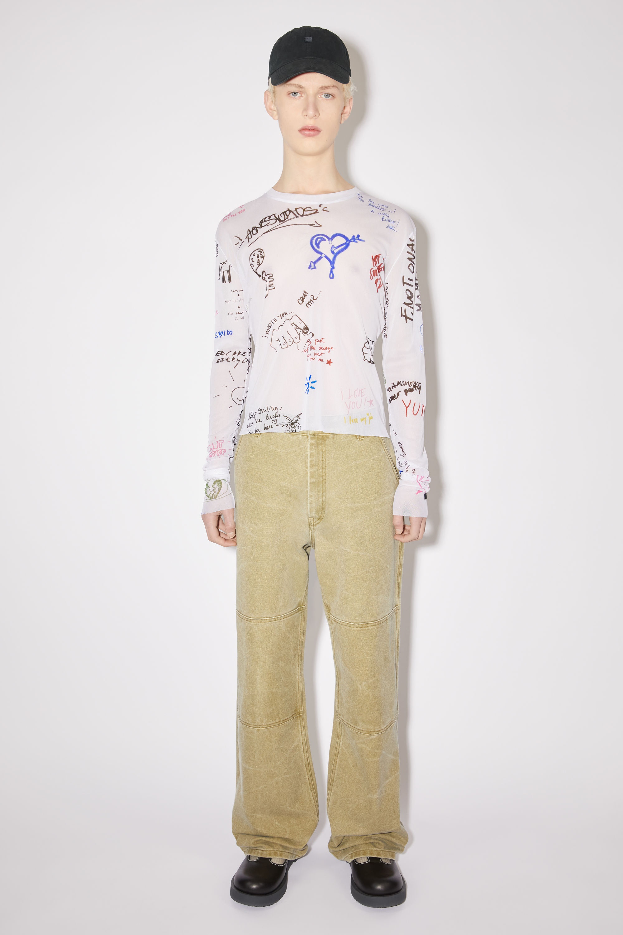 Scribbles long sleeve t-shirt - White Multicolor - 2