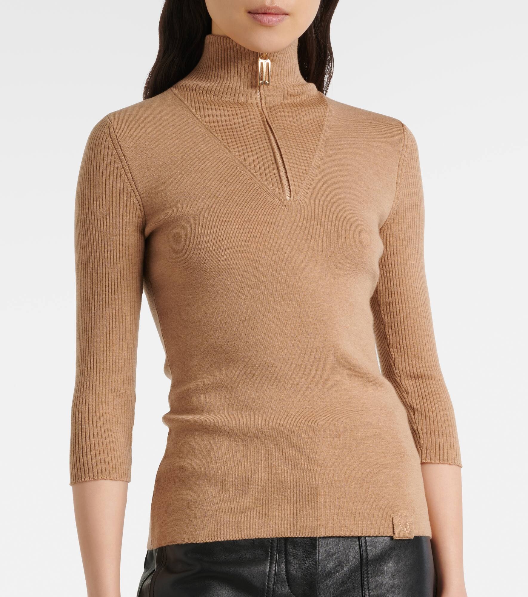 Wool-blend half-zip sweater - 6