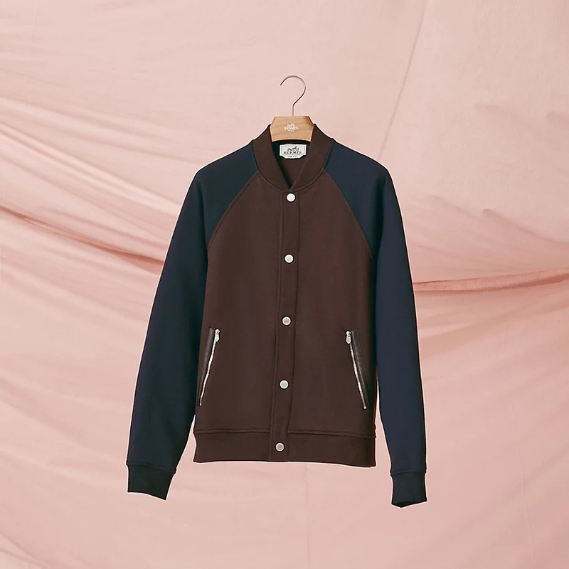 Varsity jacket with leather detail 4