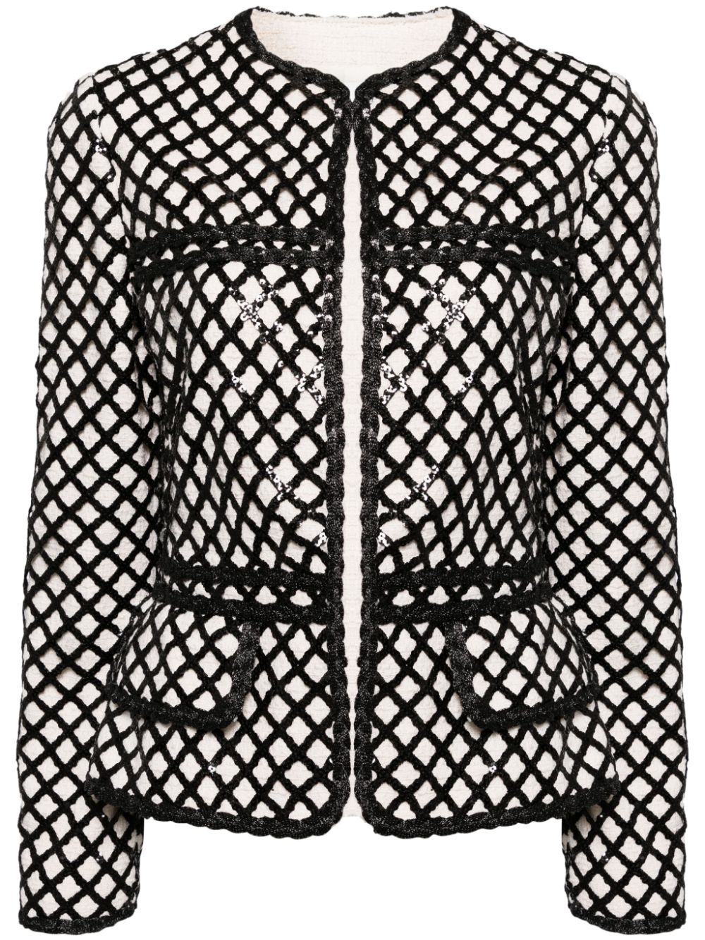 sequined bouclé jacket - 1