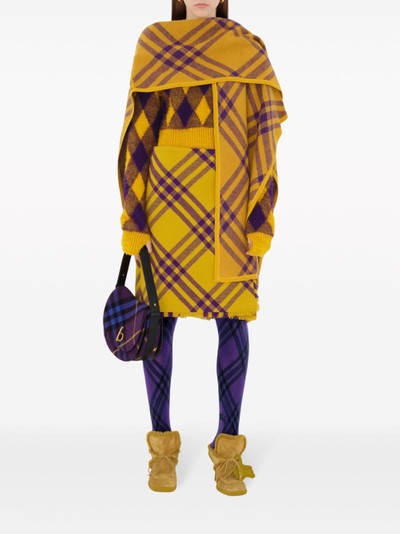 Burberry check-pattern wool cape outlook