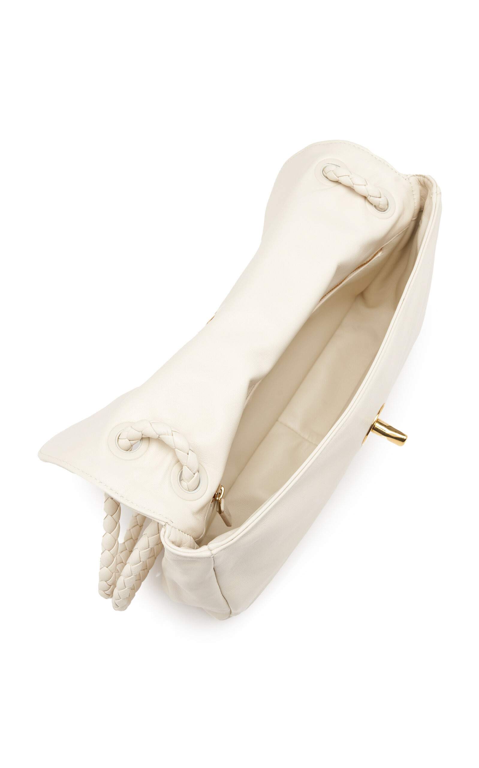 Knot Lock Leather Shoulder Bag white - 6