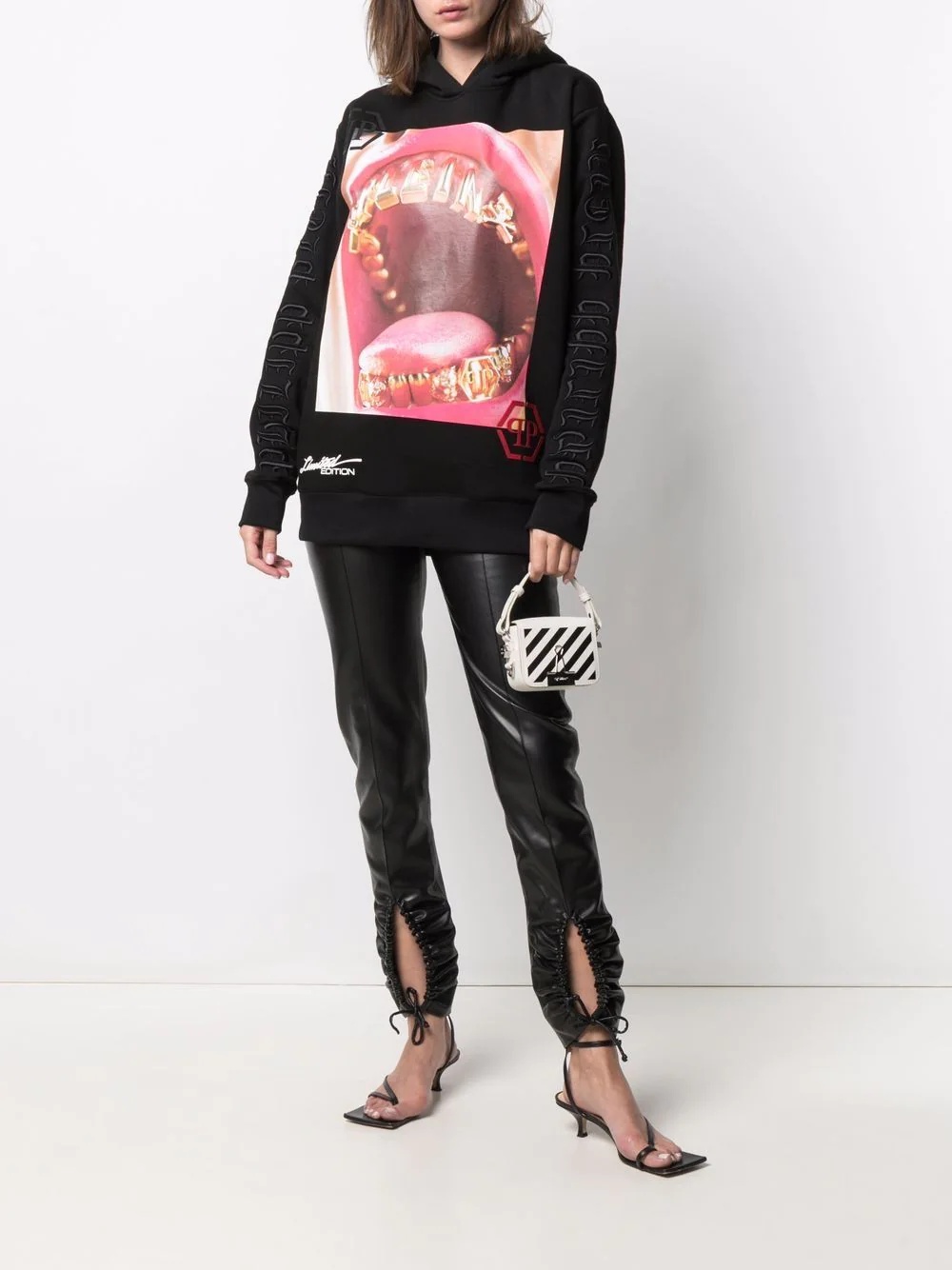 Lips graphic-print hoodie - 4