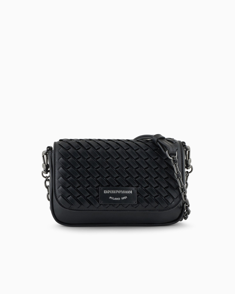 MINI BAG IN INTERWOVEN LEATHER WITH CHAIN SHOULDER STRAP 1