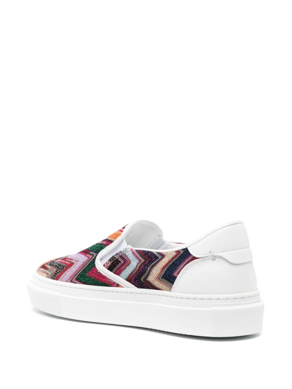 zigzag-pattern lurex-detail sneakers - 3