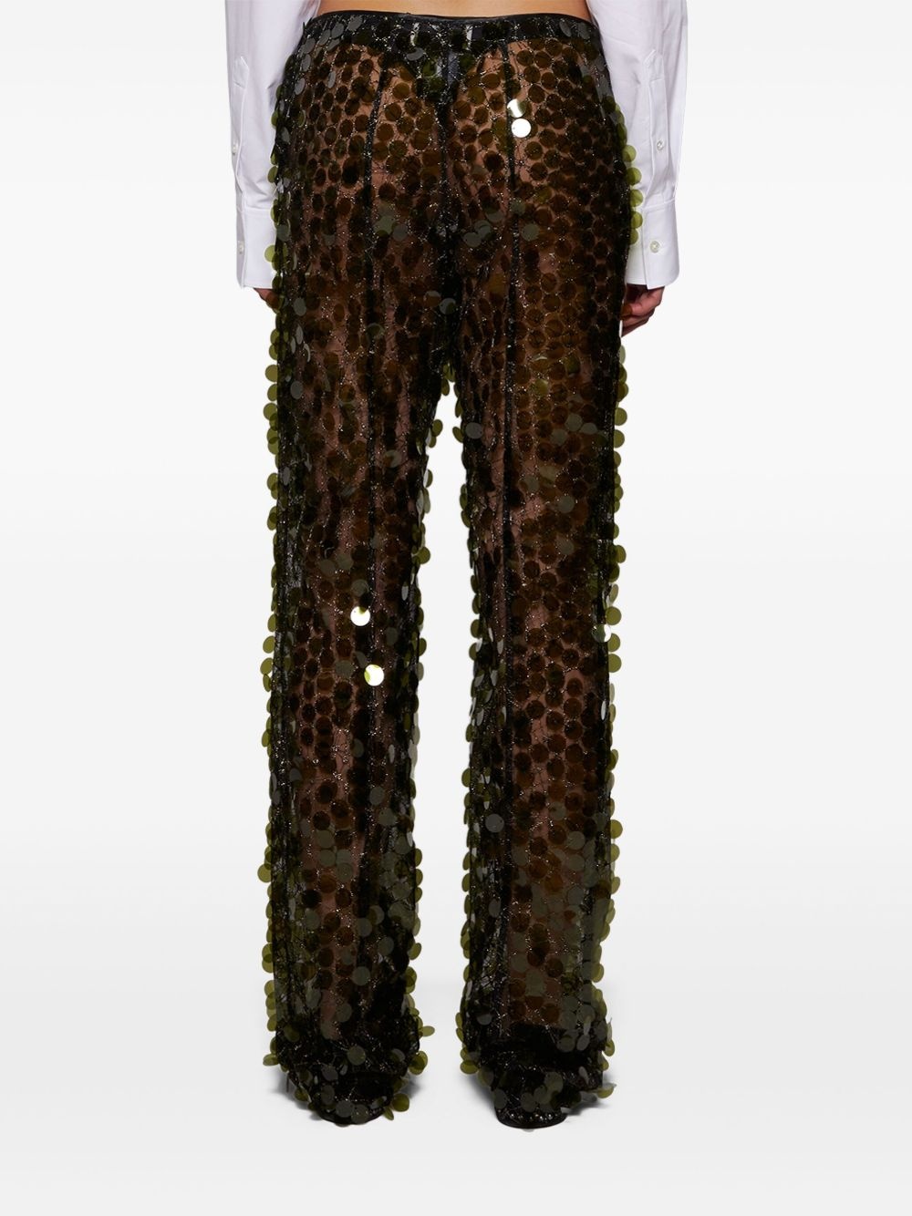 sequinned flared trousers - 5