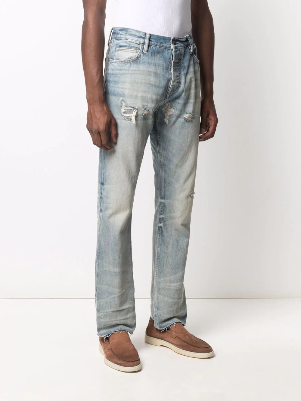 faded denim jeans - 3