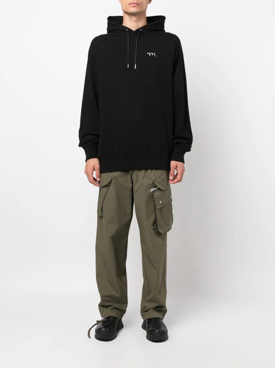 sacai Madsaki monogram-embroidered hoodie outlook