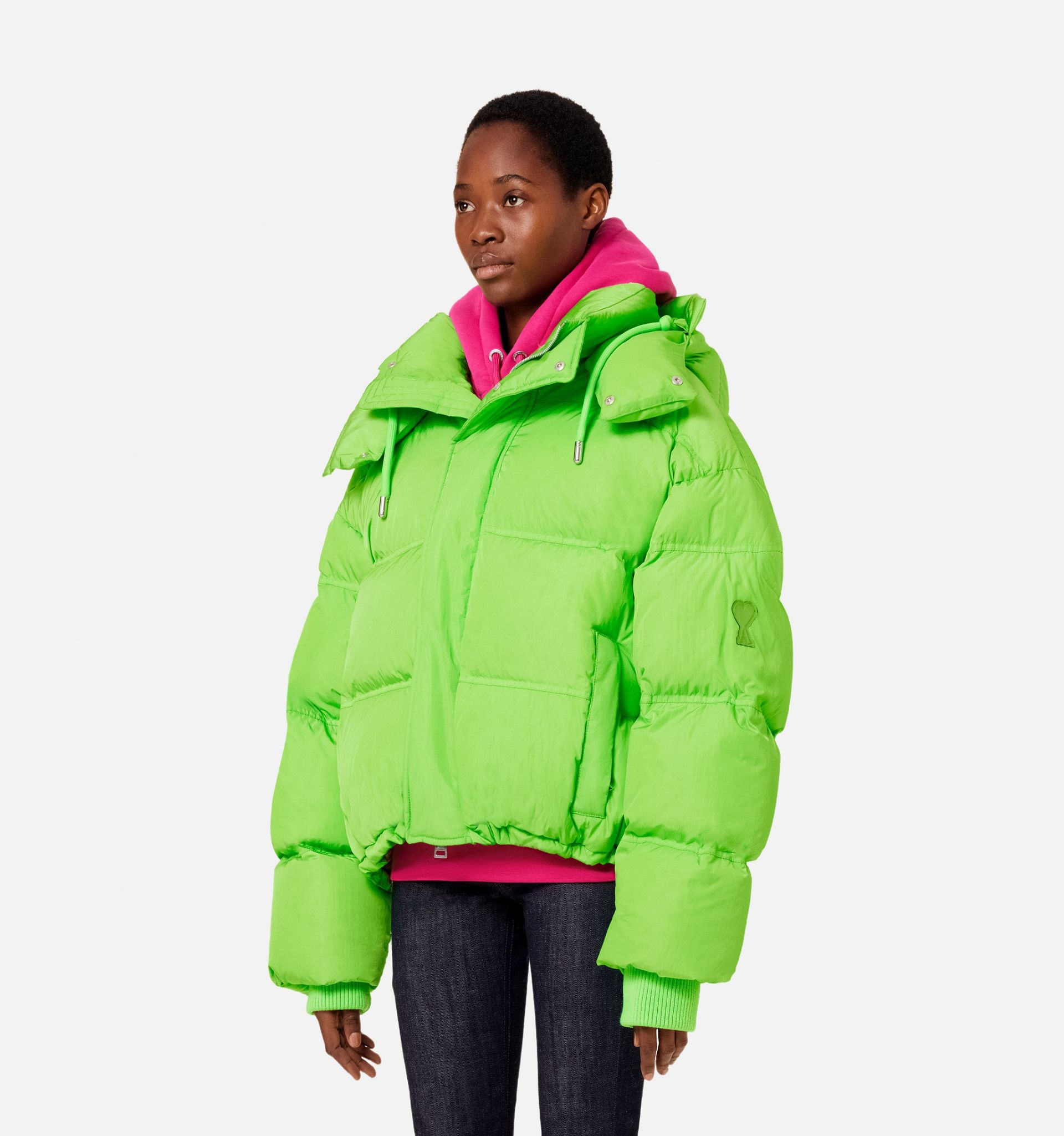 Down Jacket With Ami De Cœur Patch - 5