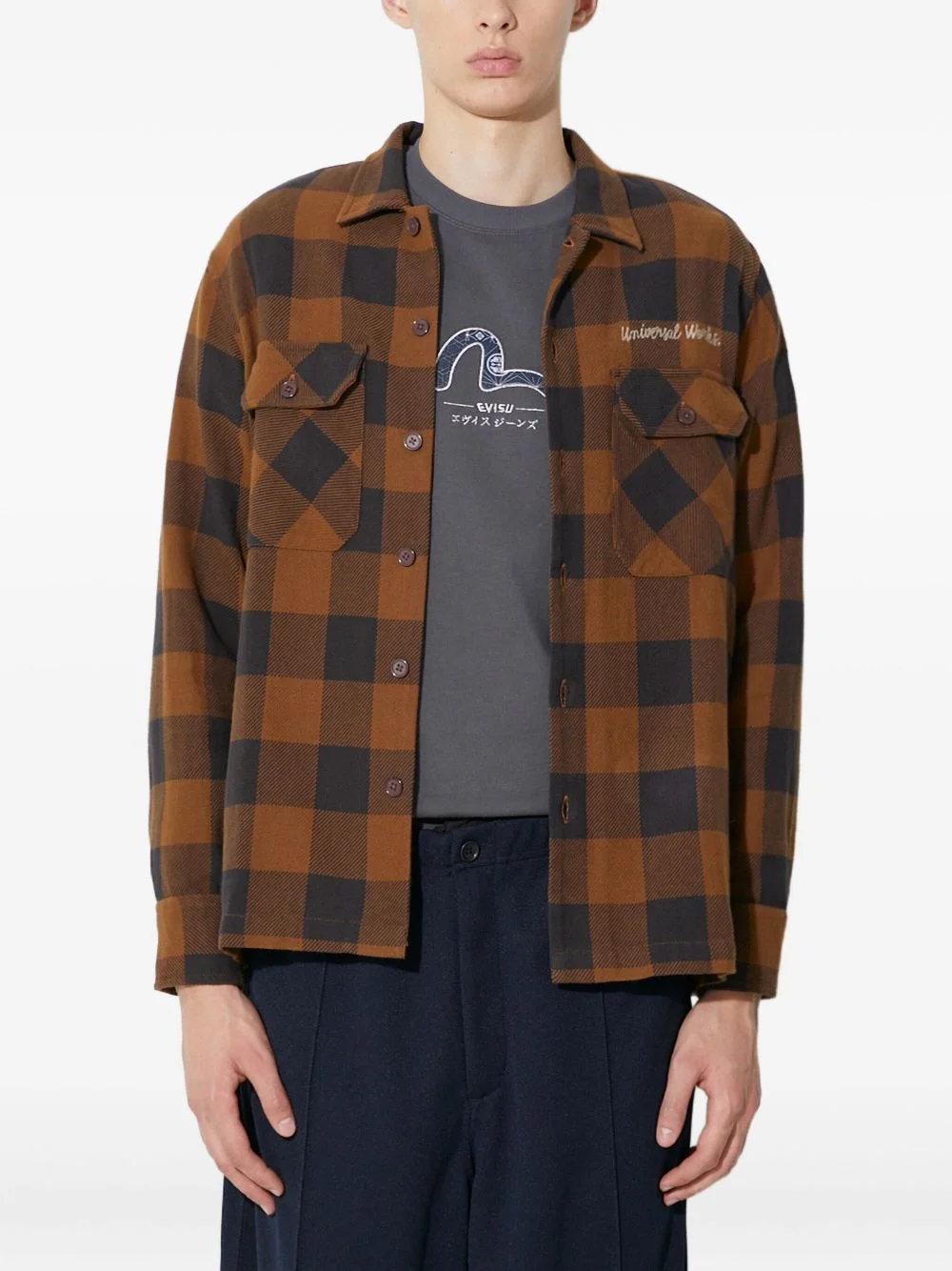 checked pocket shirt - 1
