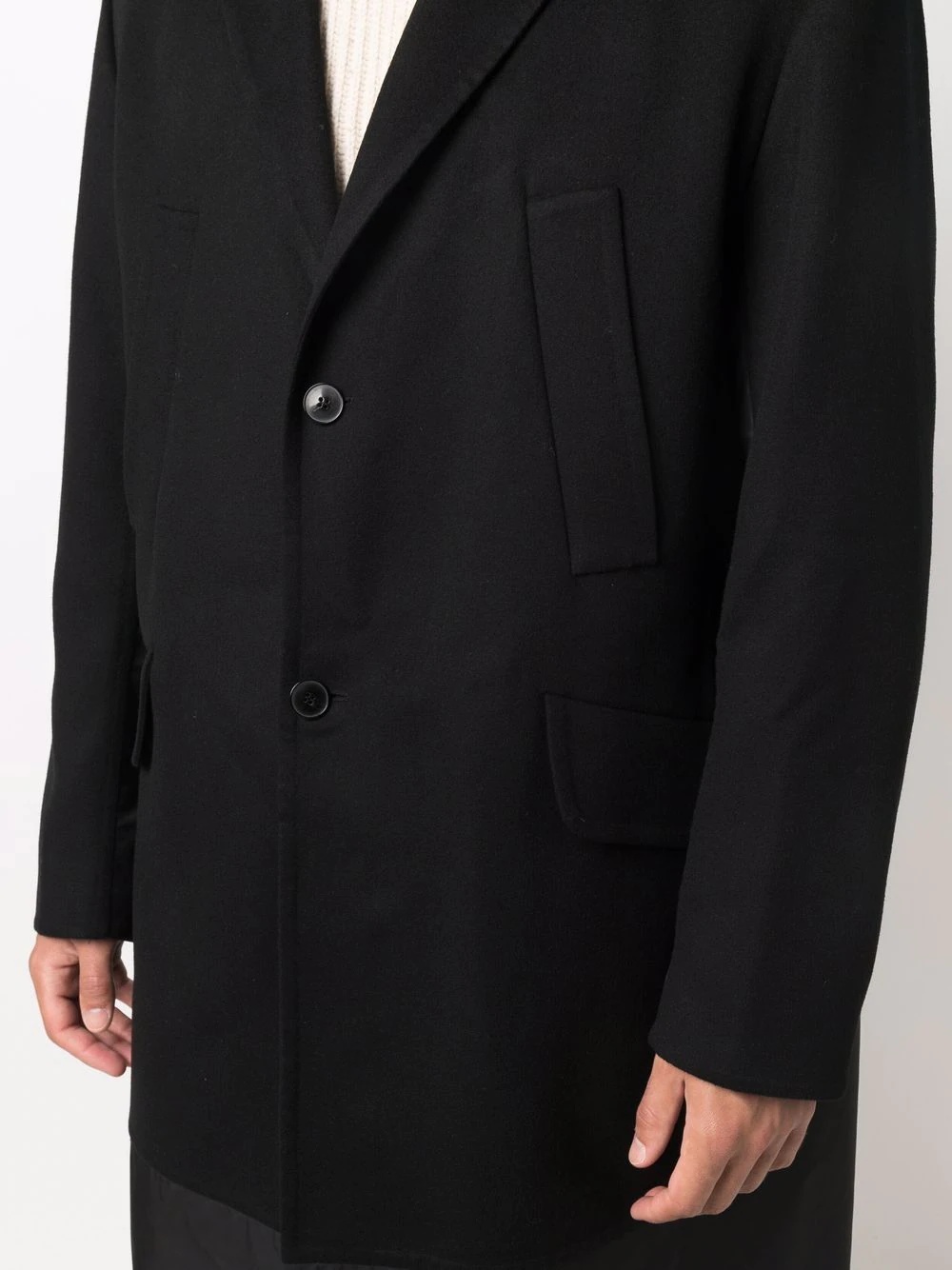 single-breasted mid-length coat - 5