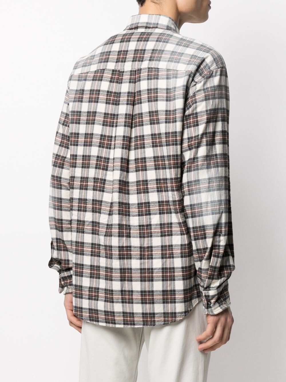 distressed effect flannel shirt - 4