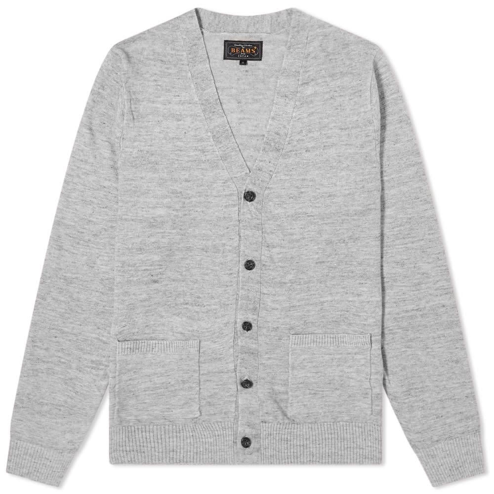 Beams Plus 7G Elbow Patch Cardigan - 1