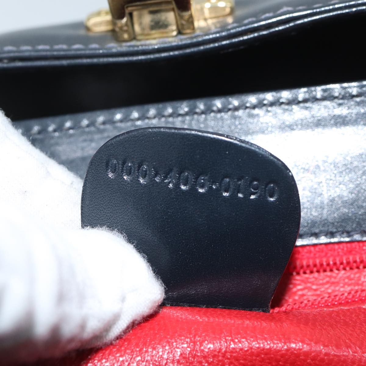 GUCCI Ready Lock Hand Bag Leather Navy 000 406 000 406 - 12