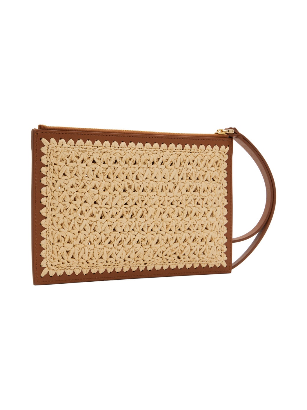 Beige & Brown VLogo Signature Medium Flat Pouch - 3