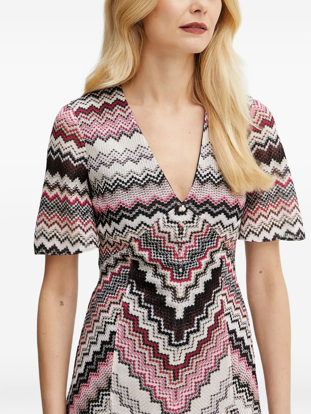 zigzag-knit fishtail dress - 5