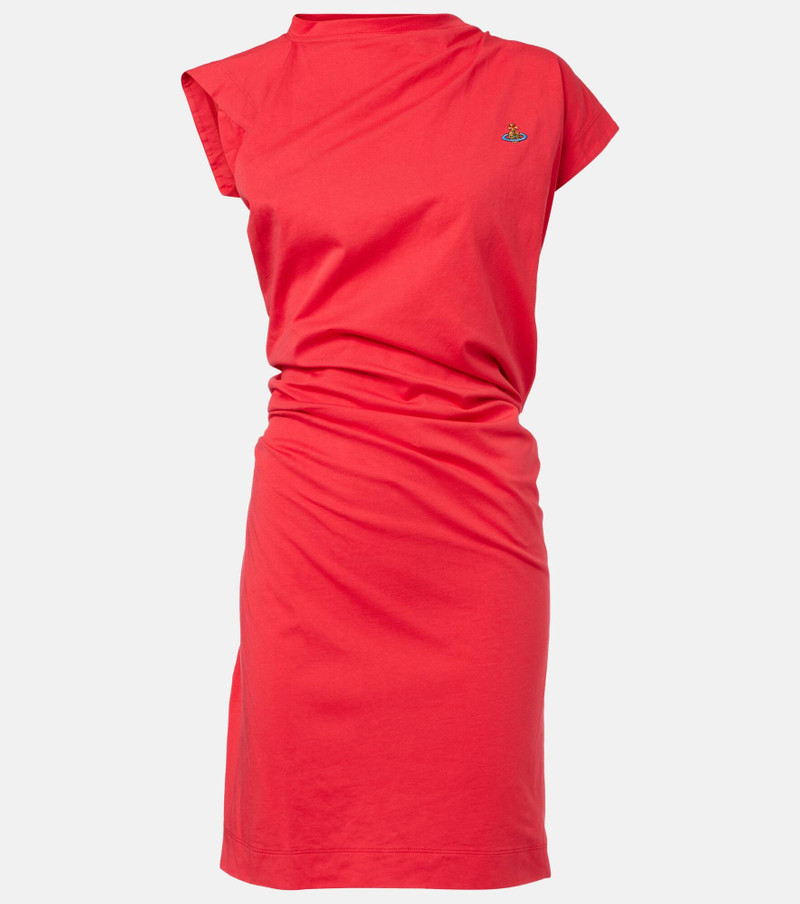 Orb-embroidered asymmetric mini dress 1