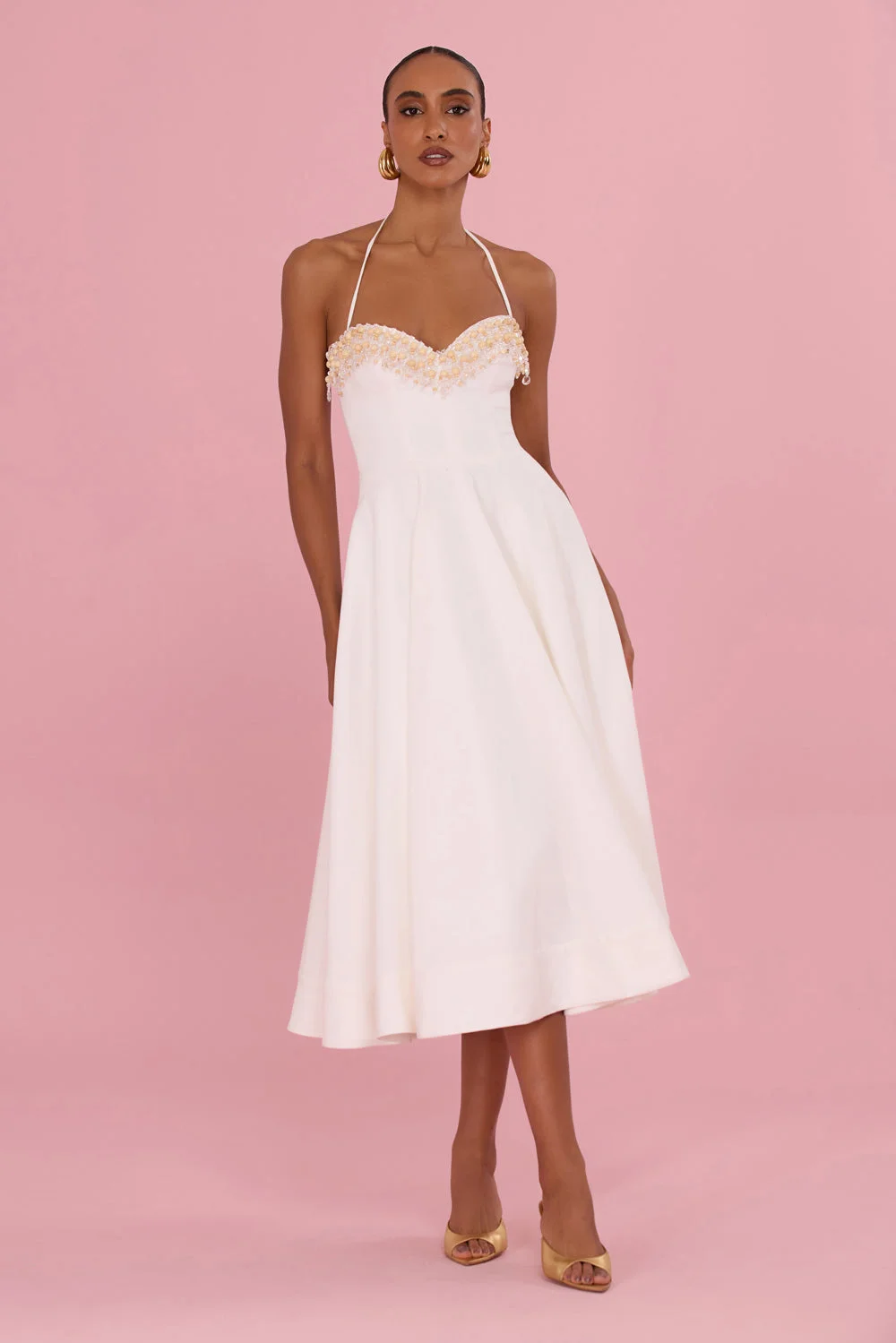 MEADOW LINEN MIDI DRESS - 1
