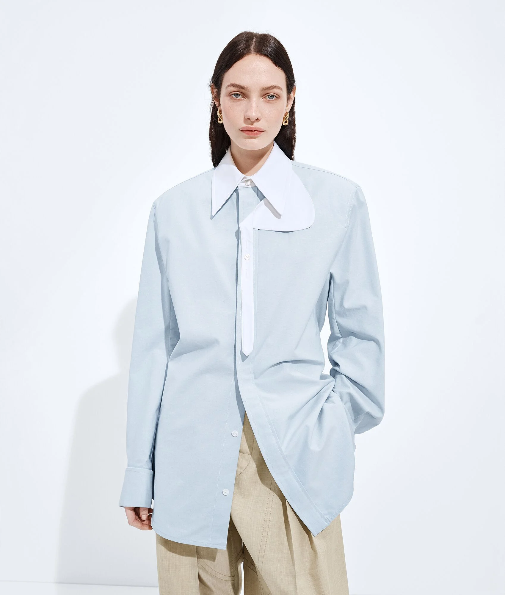 Cotton Oxford Belted Shirt - 1