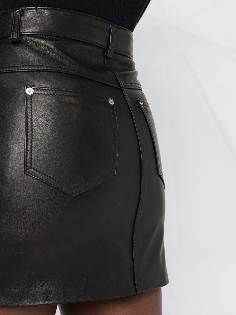 five-pocket leather mini skirt 3