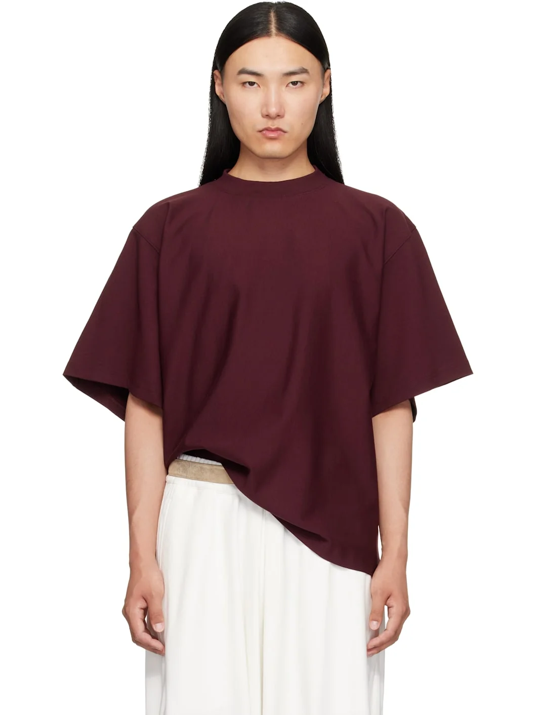 Burgundy Embroidered T-Shirt - 1