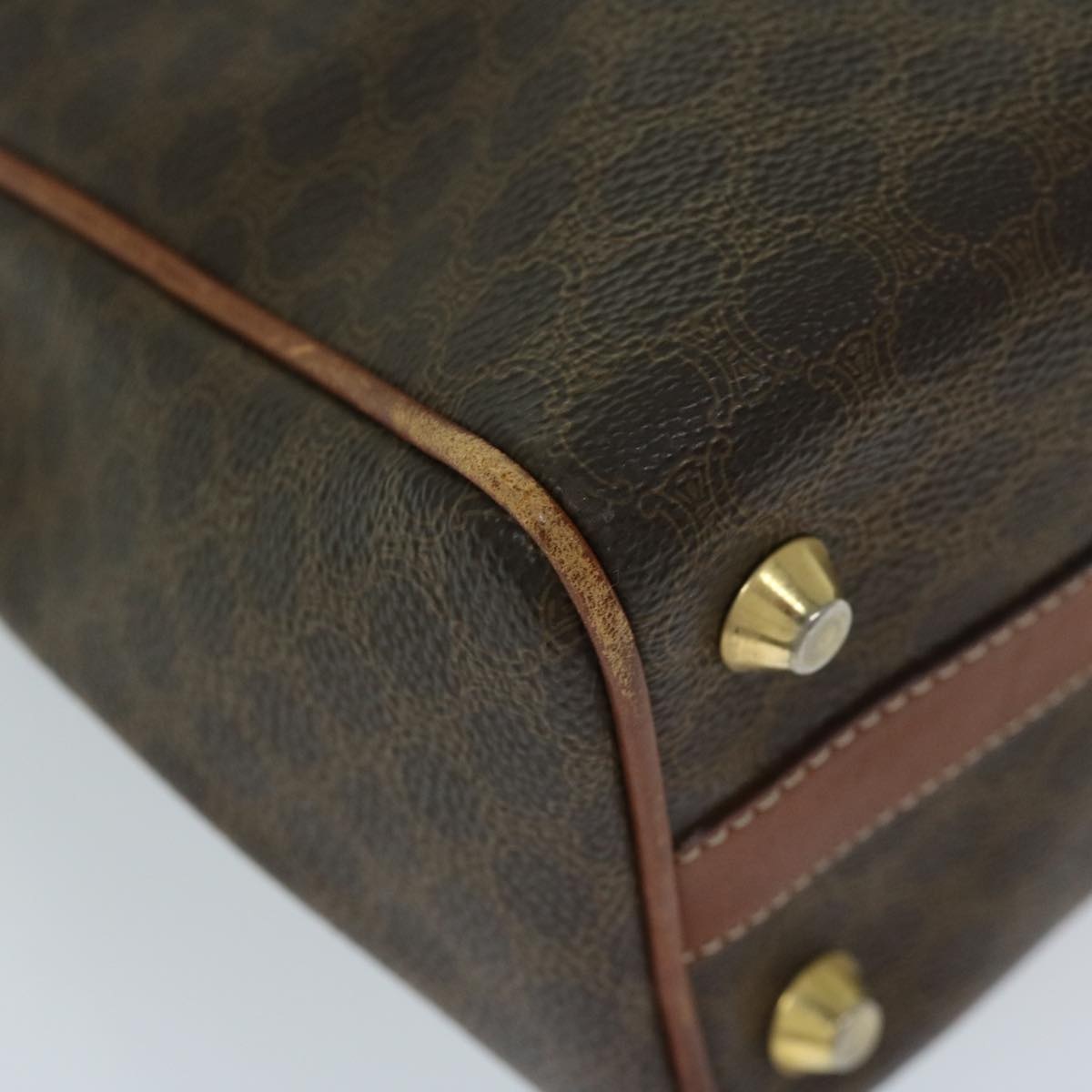 CELINE Macadam Canvas Hand Bag Pvc Brown - 15