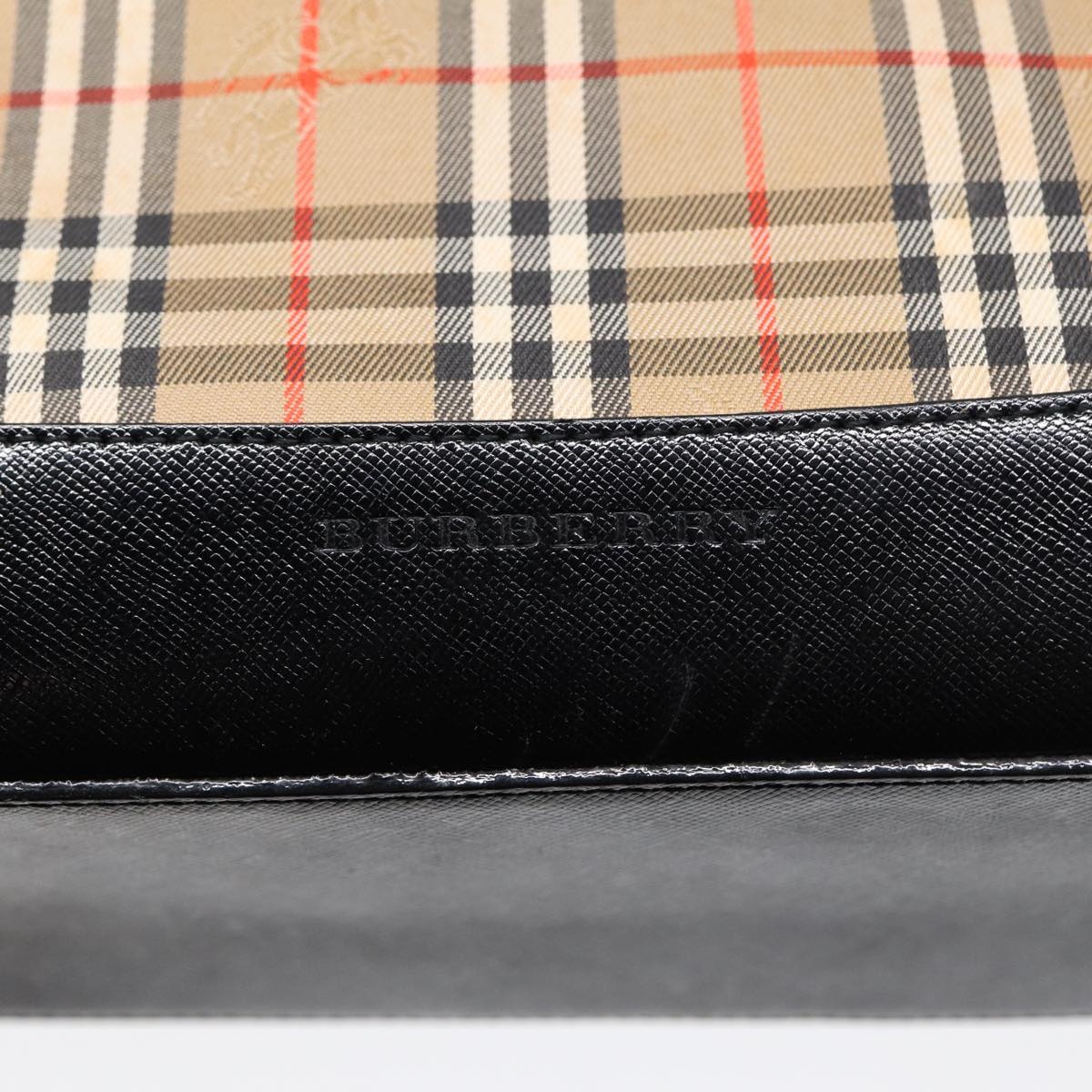 Burberry Nova Check Hand Bag Canvas Leather Beige Gold - 14
