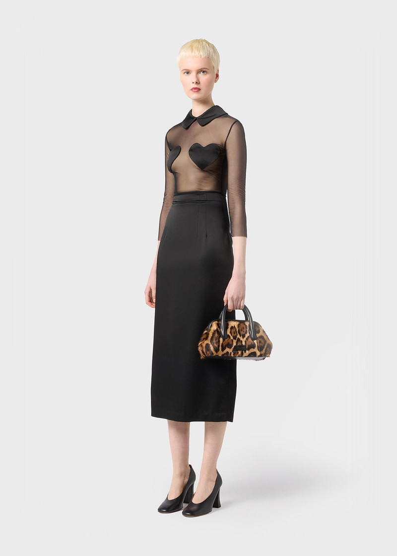 Blumarine TULLE AND STRETCH SATIN DRESS WITH HEARTS outlook