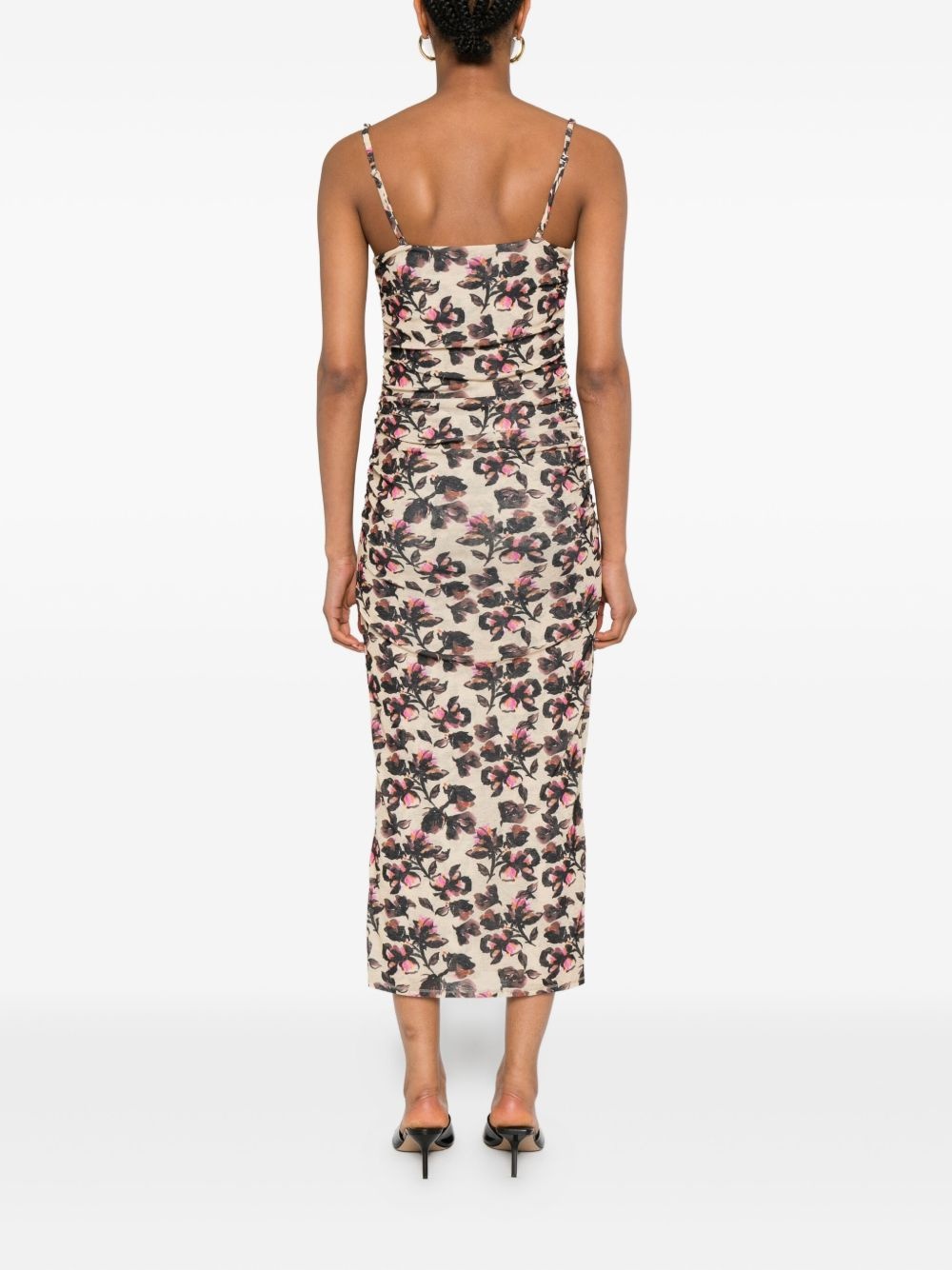 floral-print ruched dress - 4